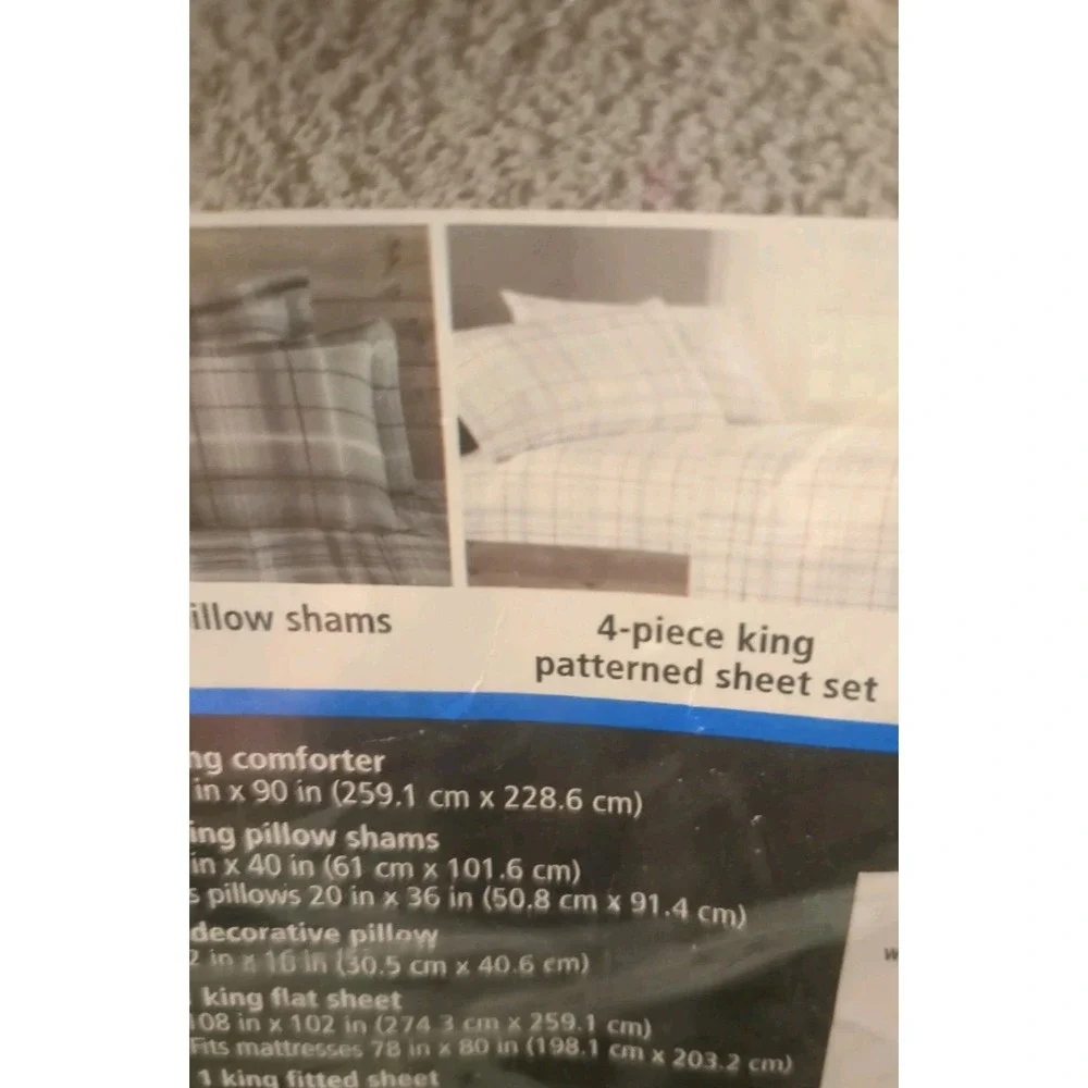Brand New Mainstays 8 Piece Coordinated Bedding Set King Size In Beautiful Grays